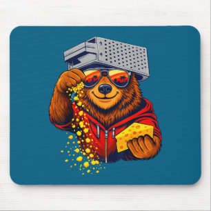 Mousepad Com Urso Engraçado Queijo Ralador Urso Chapéu