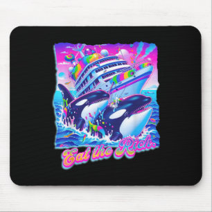 Mousepad Coma a baleia rica dos anos 90 Orca Funny Whale An