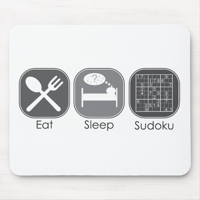 Mousepad Coma a cópia de Sudoku do sono (Frente)