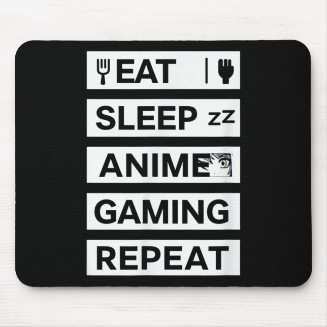 Mousepad Coma animação do sono Jogos Repetir Humor do Jogad (Frente)