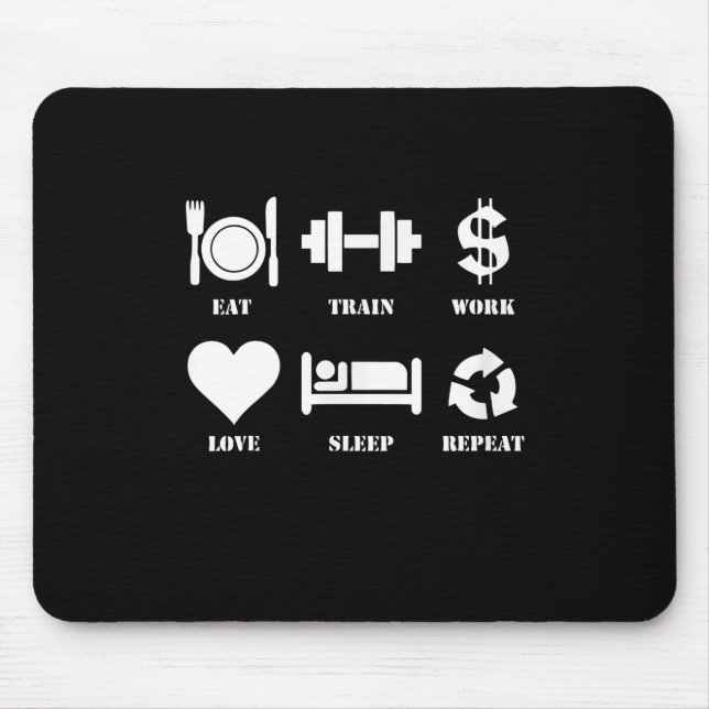 Mousepad Coma Comboio Trabalho Adormecer Sono Repetir Giro  (Frente)