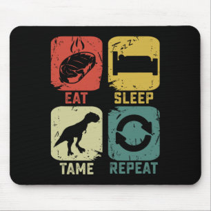 Mousepad Coma Dorme Domar Repita Dinossauro Jogos Geektásti