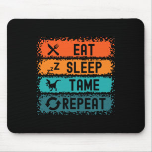 Mousepad Coma Dormir Domar Repetir Gamer Dinossauro Trex Am
