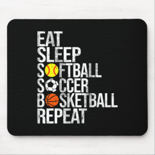 Mousepad Coma Dormir Futebol Softll Esboço Repetir Esporte