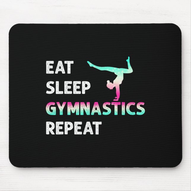 Mousepad Coma Dormir Ginástica Repetir Garota Mulheres Engr (Frente)