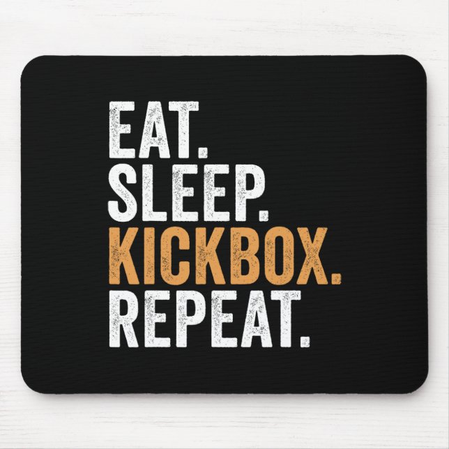 Mousepad Coma Dormir Kickbox Repetir Kickboxing Engraçado  (Frente)