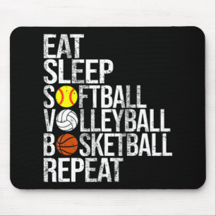 Mousepad Coma Dormir Softball Voleibol No Basquete Repete F