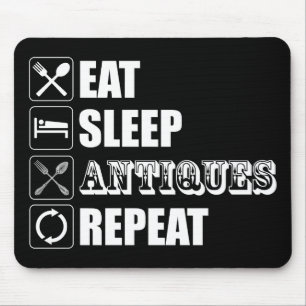 Mousepad Coma. Durma. Antiguidades. Repetir