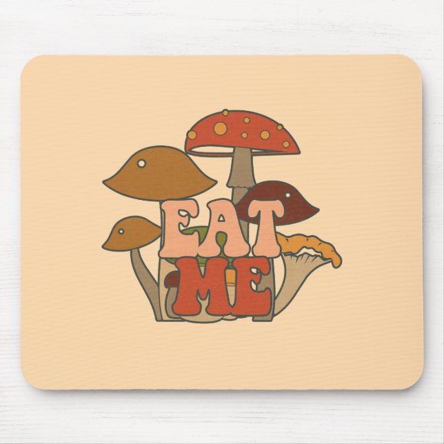 Mousepad "Coma-Me" - Design de Cogumelo Whimsical (Frente)