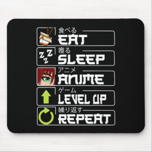 Mousepad Coma o nível de animação de sono Repete o mangá de