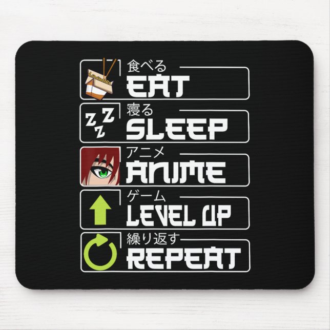 Mousepad Coma o nível de animação de sono Repete o mangá de (Frente)
