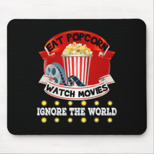 Mousepad Coma Pipoca Assista Filmes Ignorando O Mundo Engra