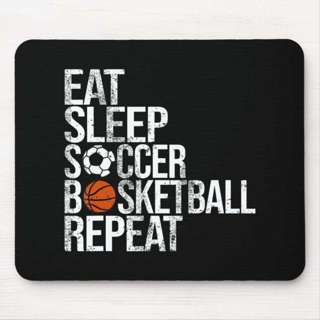 Mousepad Coma Sleep Soccer Basquete Repete Bola Divertida (Frente)