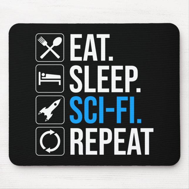Mousepad Coma uma repetição Sci-Fi para dormir (Frente)