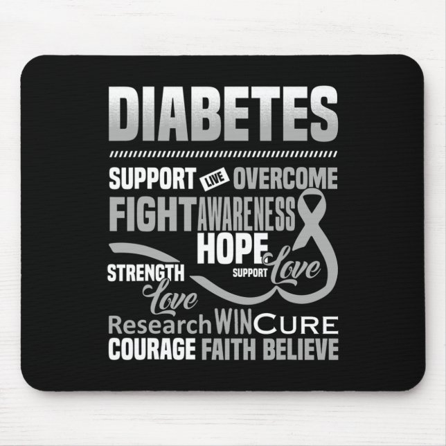 Mousepad Combater a Consciência da Diabetes Suporte à Esper (Frente)