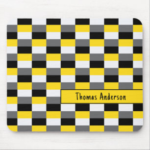 Mousepad Combinação de Cores Amarelo, Preto e Cinza