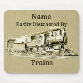 Mousepad Comboio A Vintage A Vapor, Facilmente Distraído Po