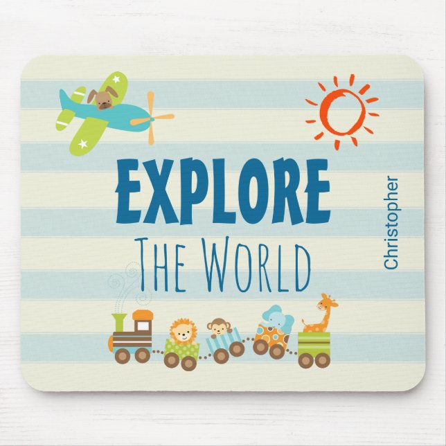 Mousepad Comboio de Brinquedos e avião em Strips (Frente)