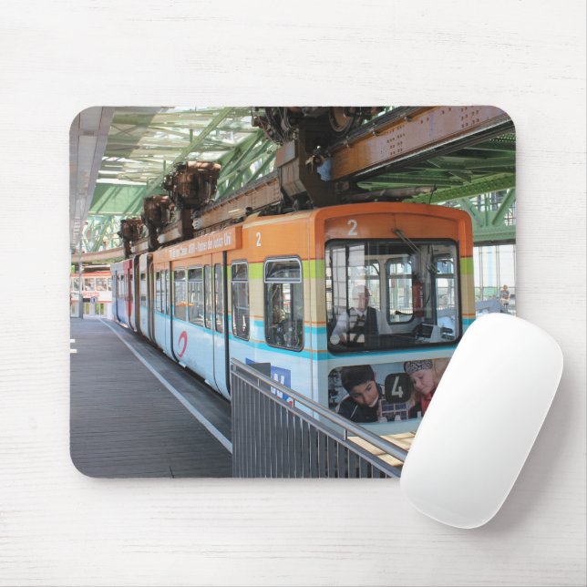 Mousepad Comboio Flutuante Wuppertal Azul Laranja (Com mouse)