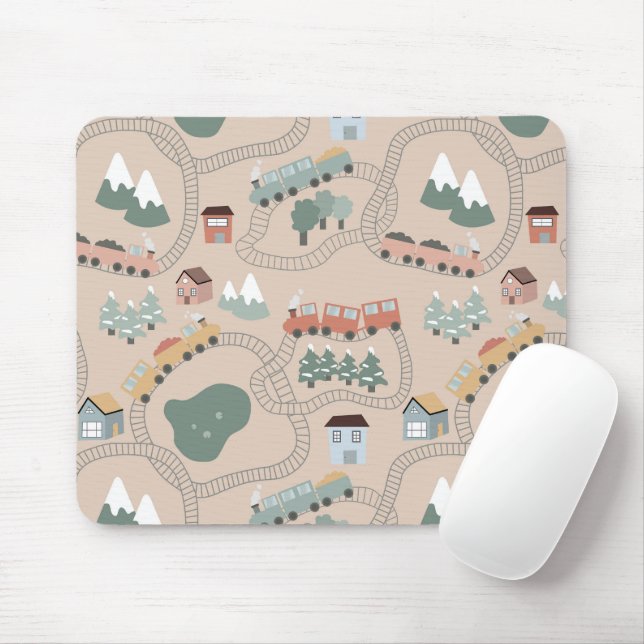 Mousepad Comboios coloridos em comboios de alta velocidade  (Com mouse)