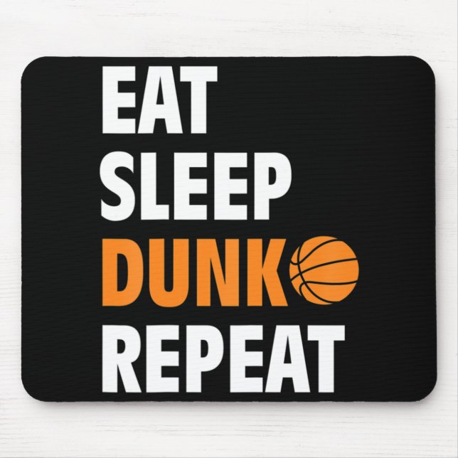 Mousepad Come Sleep Dunk Repete Bball de Basquete Divertido (Frente)