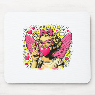 Mousepad Comemoração do Dia dos Namorados Cute Cupid Heart