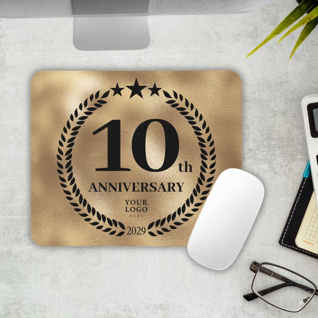 Mousepad Comemorativa do 10º Aniversário da Empresa Dourada (Gold Business 10th Anniversary Commemorative Mouse Pad
)