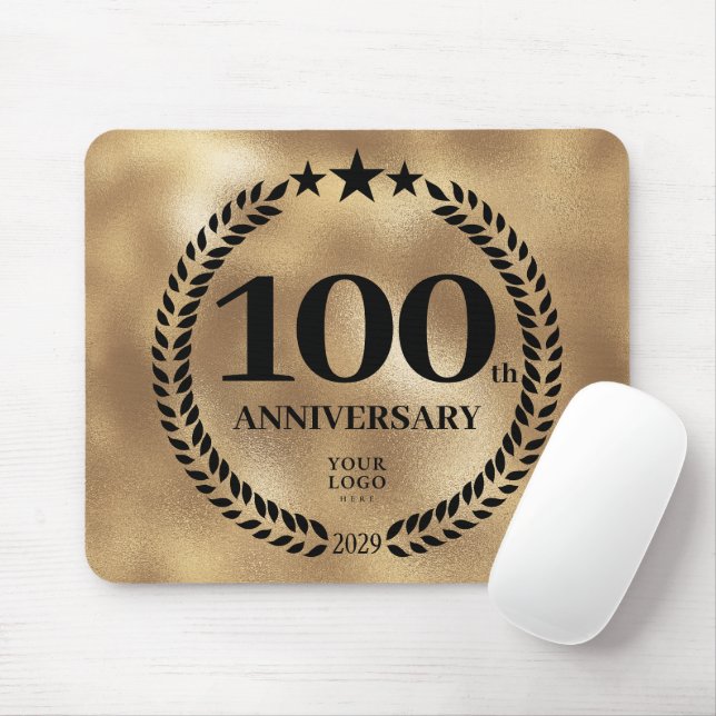 Mousepad Comemorativa do 100º aniversário do Dourado Busine (Com mouse)