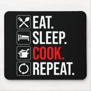 Mousepad Comer. Dormir. Cozinha. Repetir