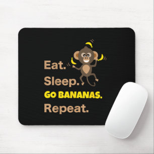 Mousepad Comer Dormir Ir Bananas Repetir Divertido Fofo Ani