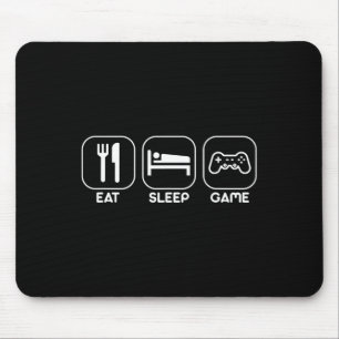 Mousepad Comer Dormir Jogo Camiseta Divertida de Presente d