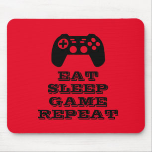 Mousepad Comer Dormir Jogo Repetir divertido jogo