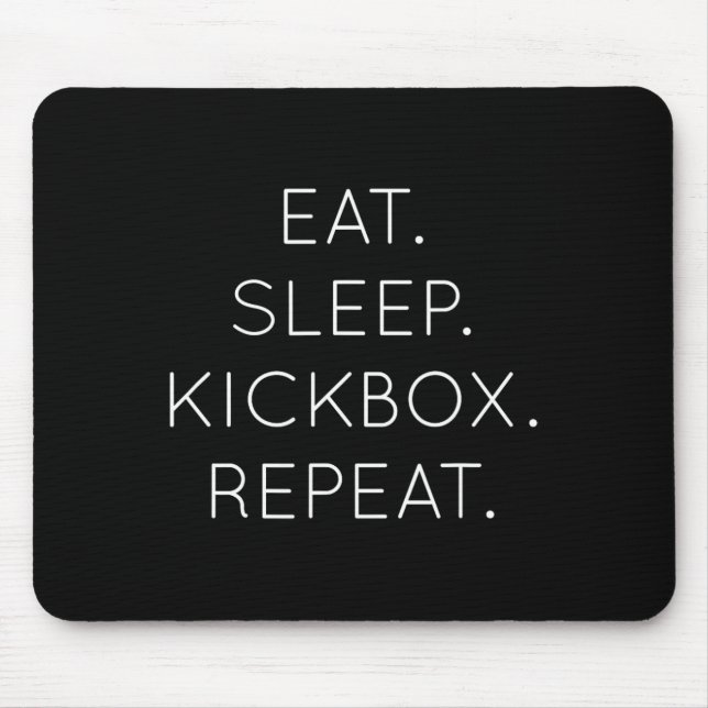 Mousepad Comer Dormir Kickbox Repetir - Boxeador de Kickbox (Frente)