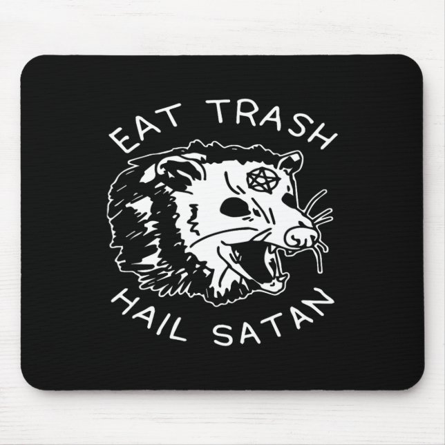 Mousepad Comer Lixo Salve Satanás Pijama de Natal Combinand (Frente)