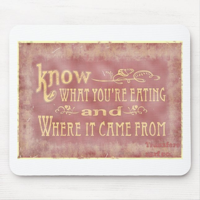 Mousepad Comer saudável da fazenda orgânico (Frente)