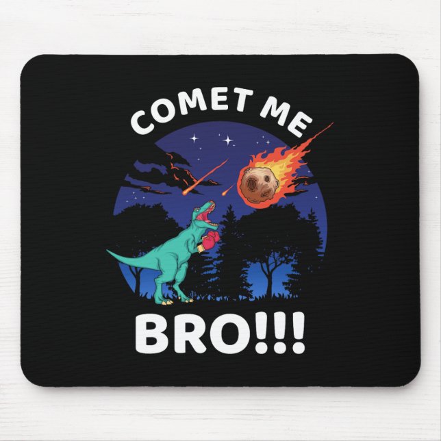Mousepad Comet Me Bro Funny Boxing T Rex Dinosaur Pun Extin (Frente)