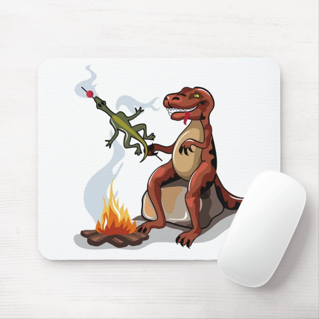 Mousepad Comida De Cozinhar Tyrannosaurus Rex Sobre Uma Cam (Com mouse)