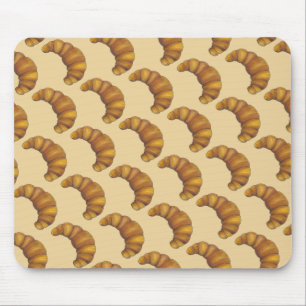 Mousepad Comida de pastelaria francesa de Ouro achatado