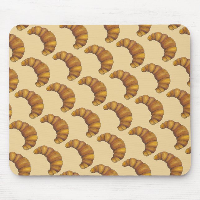 Mousepad Comida de pastelaria francesa de Ouro achatado (Frente)