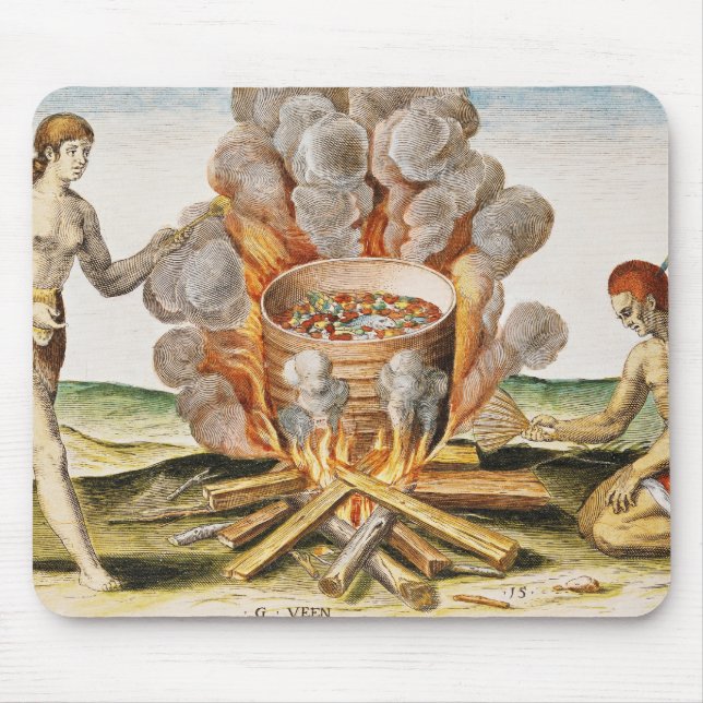 Mousepad Comida do cozinhar em um pote do Terracotta (Frente)