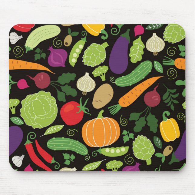 Mousepad Comida em um fundo preto (Frente)