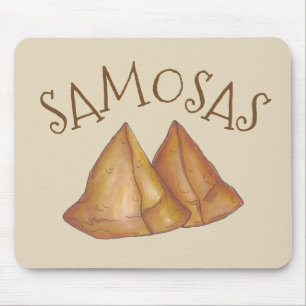 Mousepad Comida indiana Cozinhar vegetal Samosas