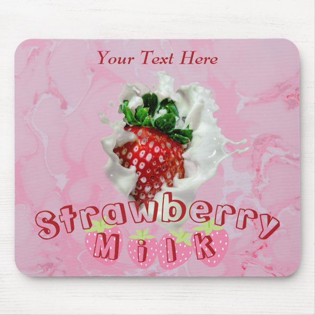 Mousepad Comida japonesa de Kawaii, Fruta de morango (Frente)