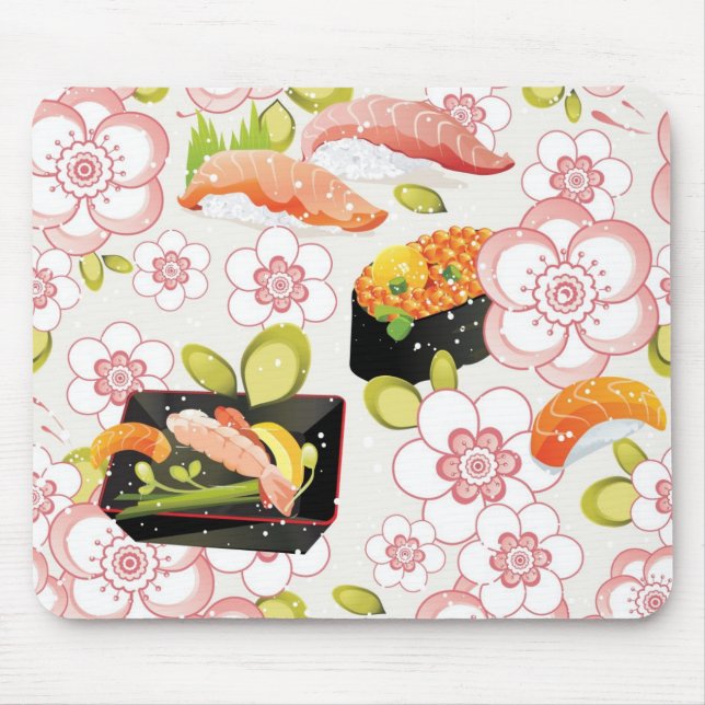 Mousepad Comida japonesa: Teste padrão 2 do sushi (Frente)