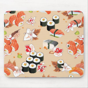 Mousepad Comida japonesa: Teste padrão 3 do sushi