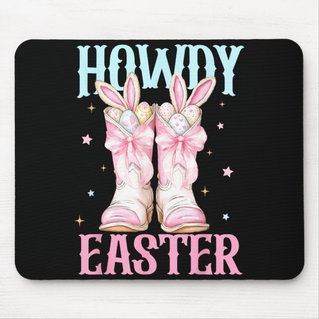 Mousepad Como está Coelho de Páscoa Western Coquete Botas d (Frente)