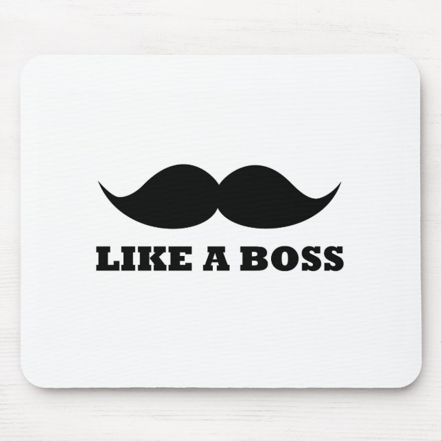 Mousepad COMO UM CHEFE, design do moustache (Frente)