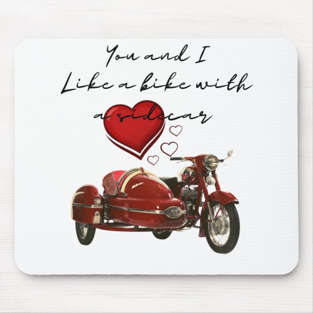Mousepad Como Uma Motocicleta Com Um Sidecar (Frente)