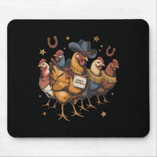 Mousepad Como vai Parceiros Frango Ocidental Cowboy Rodeio