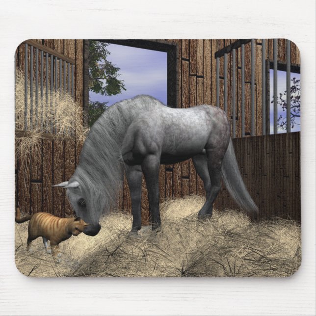 Mousepad Companheiros Silenciosos Cavalo e Cabeça de Mão de (Frente)